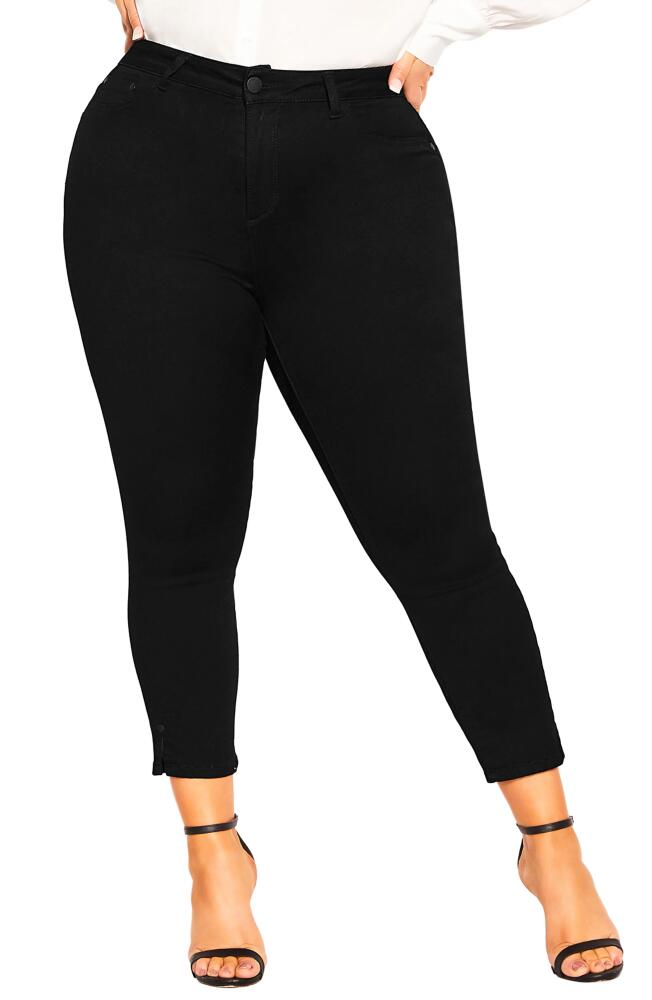 City Chic Harley Renegade High Waist Crop Skinny Jeans in Black Cover