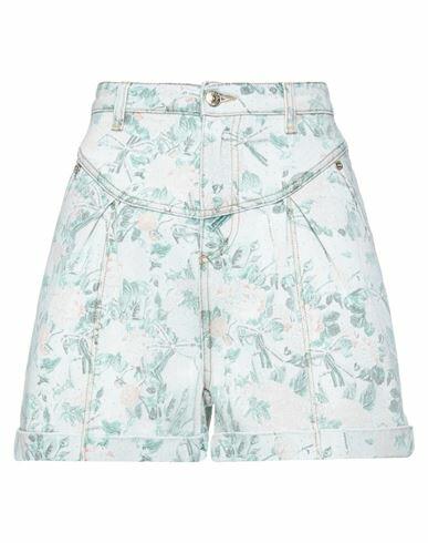 Chiara Ferragni Woman Denim shorts Green Cotton Cover