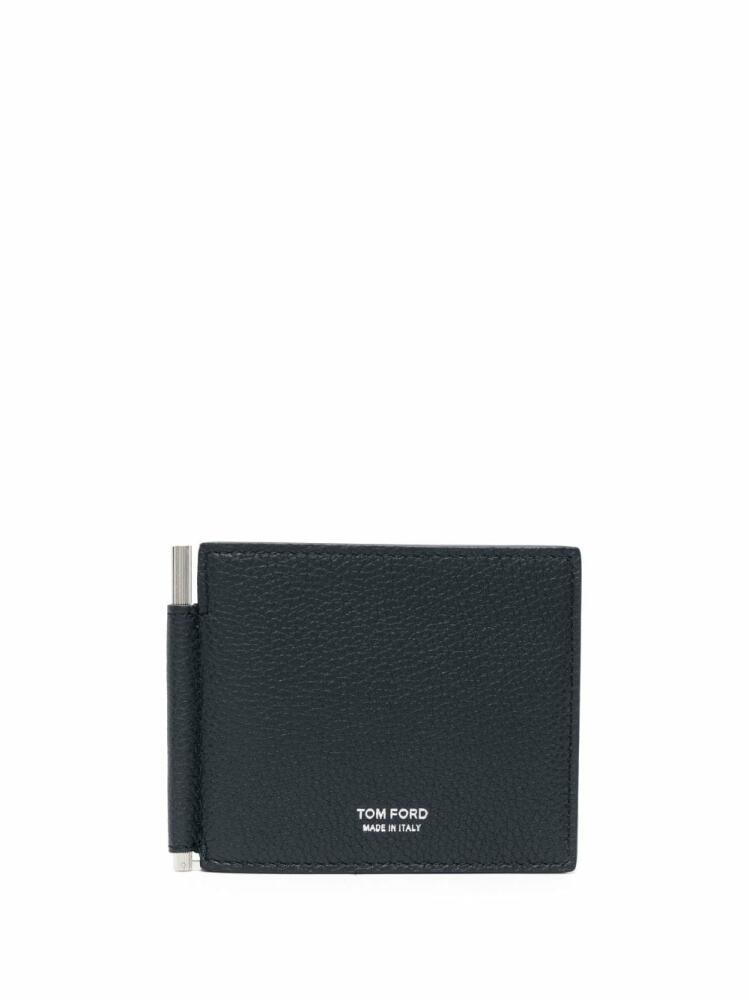 TOM FORD logo-debossed calf-leather wallet - Black Cover