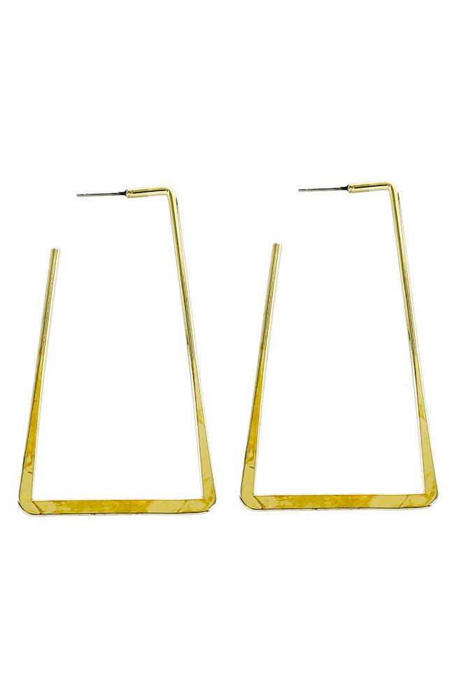 Panacea Rectangle Hoop Earrings in Gold Cover