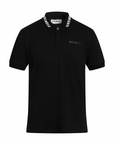 Bikkembergs Man Polo shirt Black Cotton, Elastane Cover