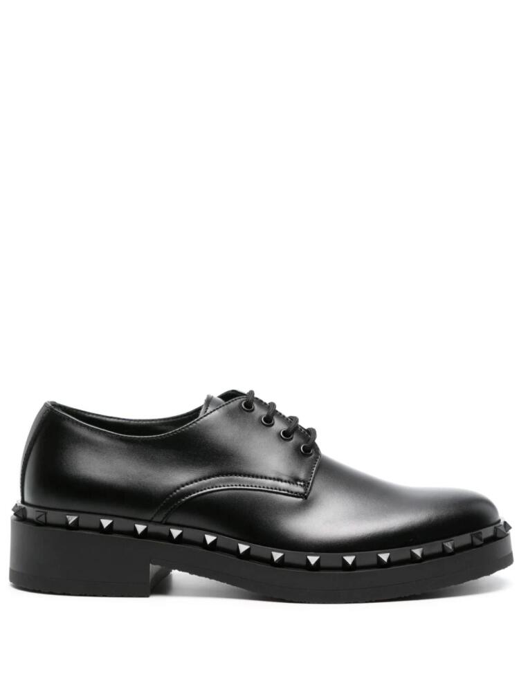 Valentino Garavani M-Way Rockstud leather derby shoes - Black Cover