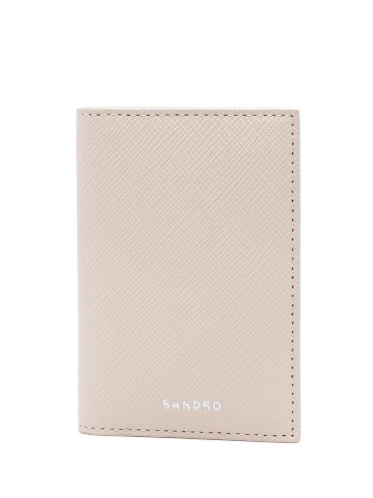 SANDRO leather bi-fold card holder - Neutrals Cover