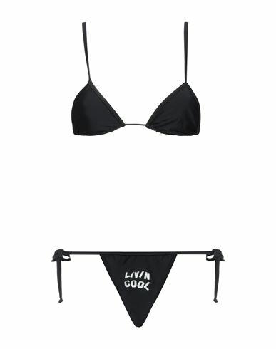 Livincool Woman Bikini Black Polyester, Elastane Cover