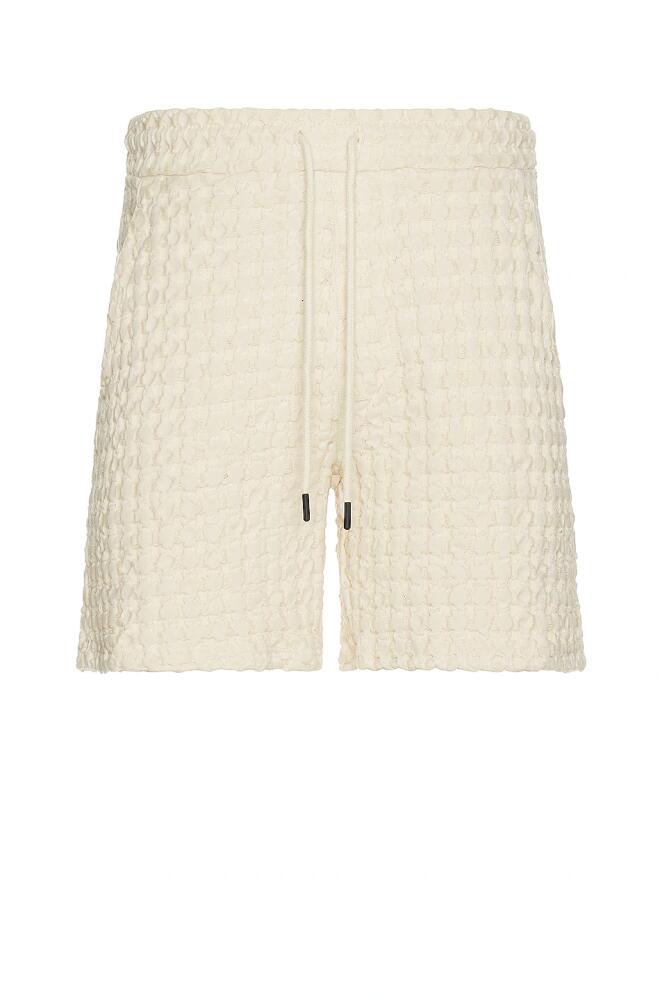 OAS Ecru Porto Waffle Shorts in White Cover