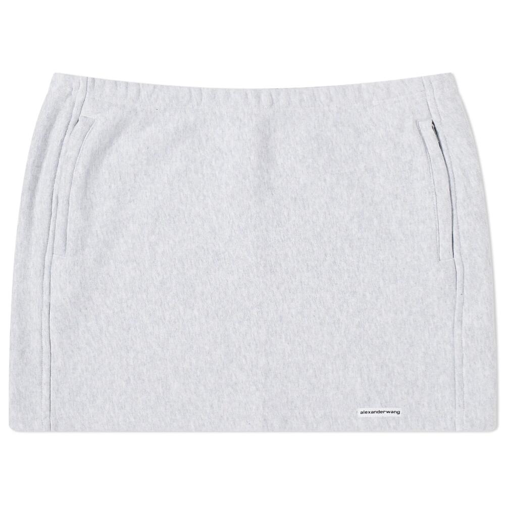 Alexander Wang Women's Mini Logo Sweat Skirt in Light Heather Grey Cover