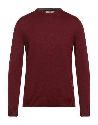 Tsd12 Man Sweater Burgundy Merino Wool, Acrylic Cover