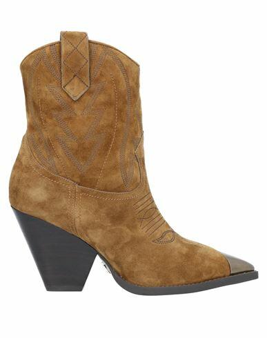 Lola Cruz Woman Ankle boots Khaki Leather Cover