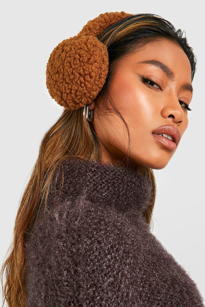 boohoo Womens Teddy Fur Earmuff - Brown Cover