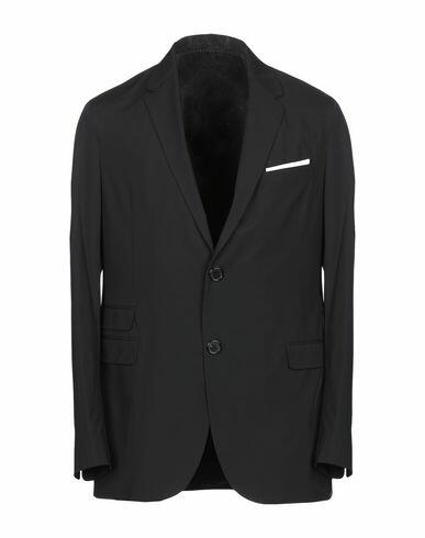 Neil Barrett Man Blazer Black Polyamide, Rubber Cover