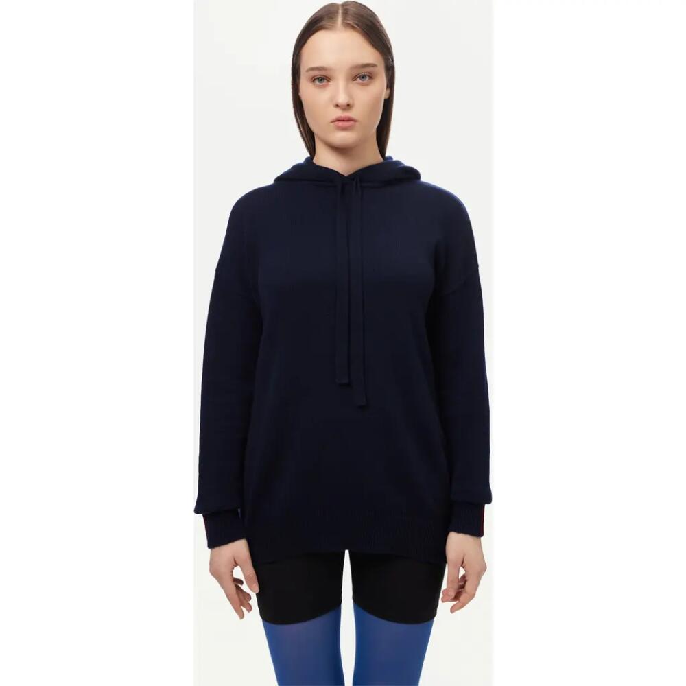 Gobi Cashmere Women's Cashmere Pullover Hoodie in Navy Cover