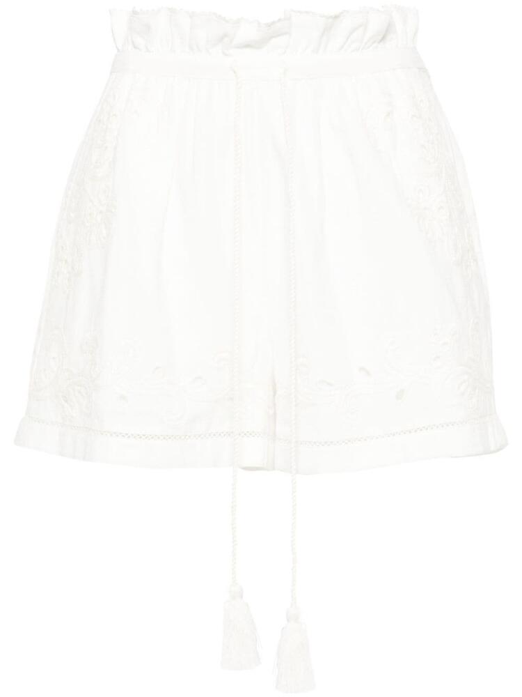 TWINSET broderie-anglaise paperbag shorts - White Cover