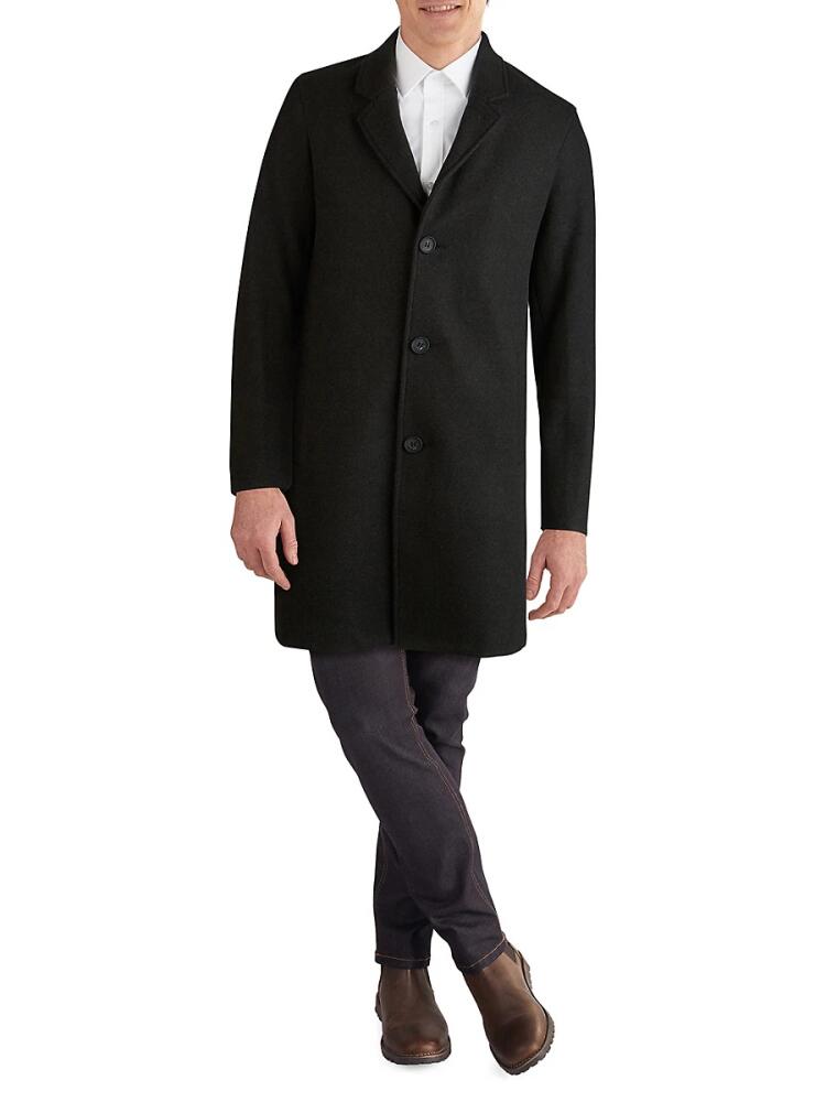 Cole Haan Men's Stretch-Wool Topcoat - Black Cover