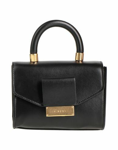 Visone Woman Handbag Black Soft Leather Cover