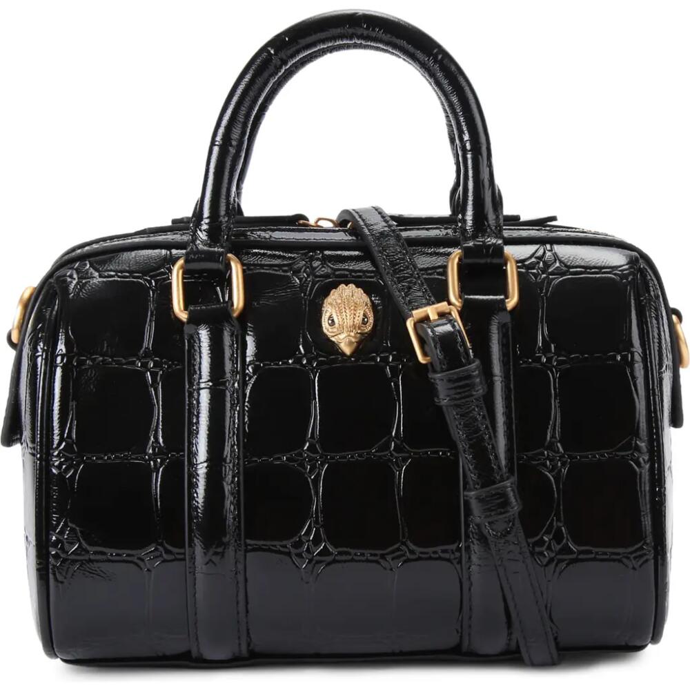 Kurt Geiger London Small Kensington Boston Croc Embossed Leather Duffle Bag in Black Cover