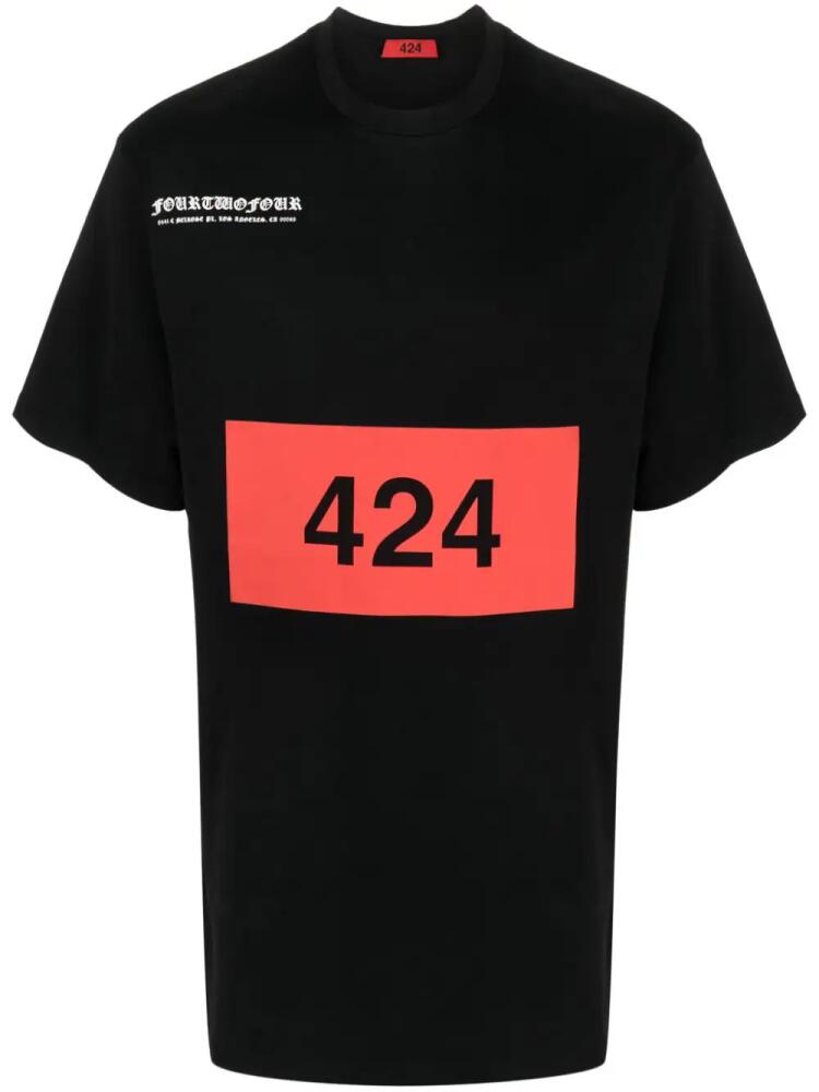 424 graphic-print cotton T-shirt - Black Cover