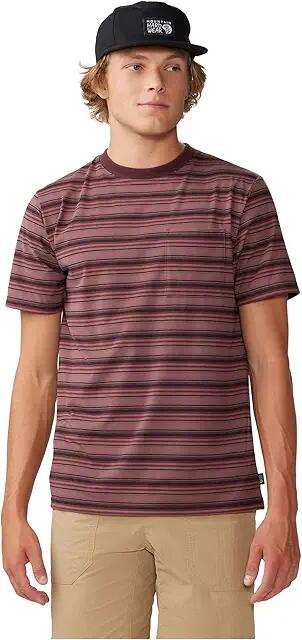 Mountain Hardwear Low Exposure Short Sleeve (Washed Raisin Crag Stripe) Men's Clothing Cover