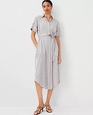 Ann Taylor Petite Geo Midi Shift Dress Cover