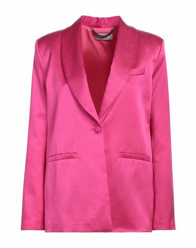 Jijil Woman Blazer Fuchsia Cotton, Silk, Elastane, Acetate, PBT - Polybutylene terephthalate Cover