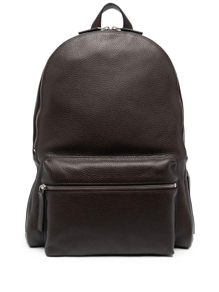 Orciani logo-plaque leather backpack - Brown Cover