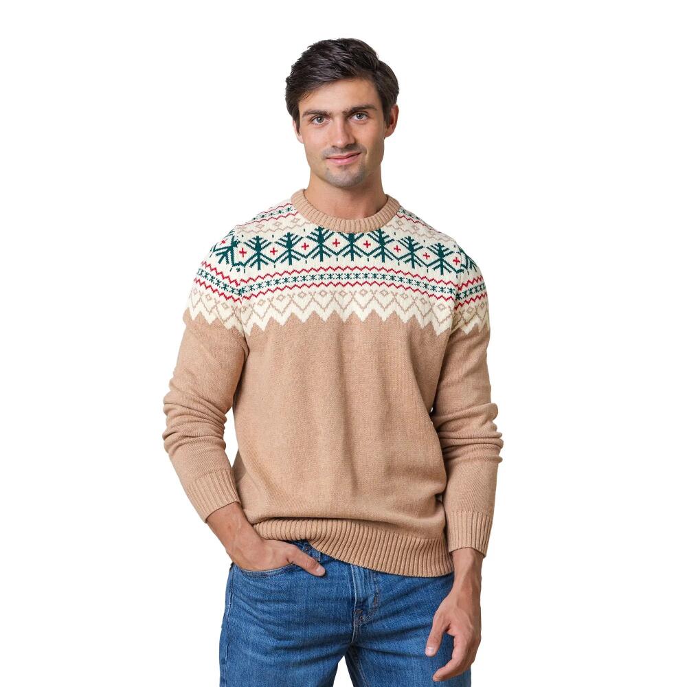 Hope & Henry Men's Organic Fair Isle Sweater in Camel Holiday Fair Isle Cover