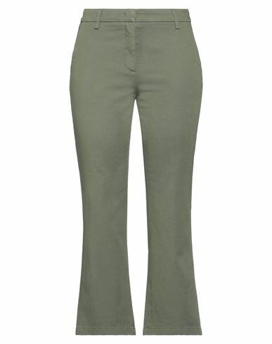 Department 5 Woman Pants Military green Cotton, Elastane Cover