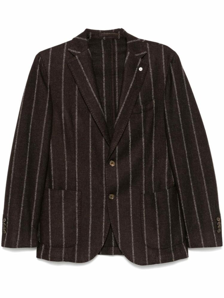 LUIGI BIANCHI MANTOVA striped blazer - Brown Cover