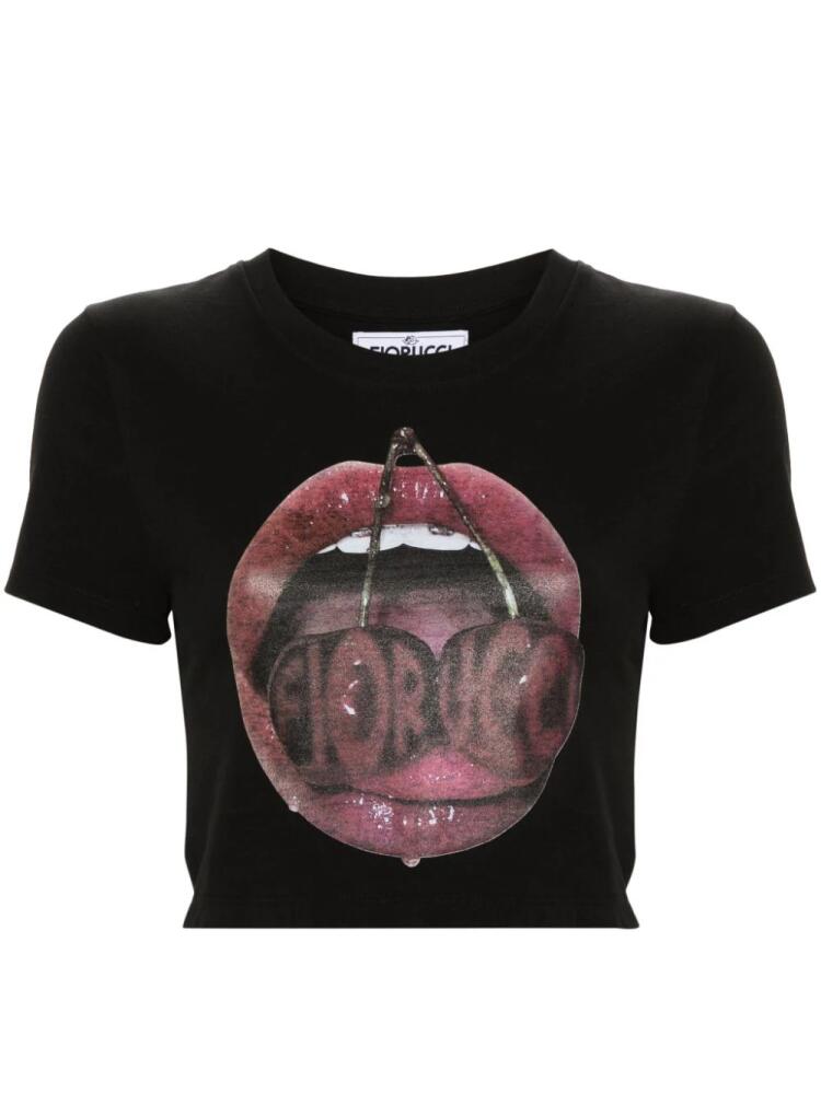 Fiorucci graphic-print cropped T-shirt - Black Cover