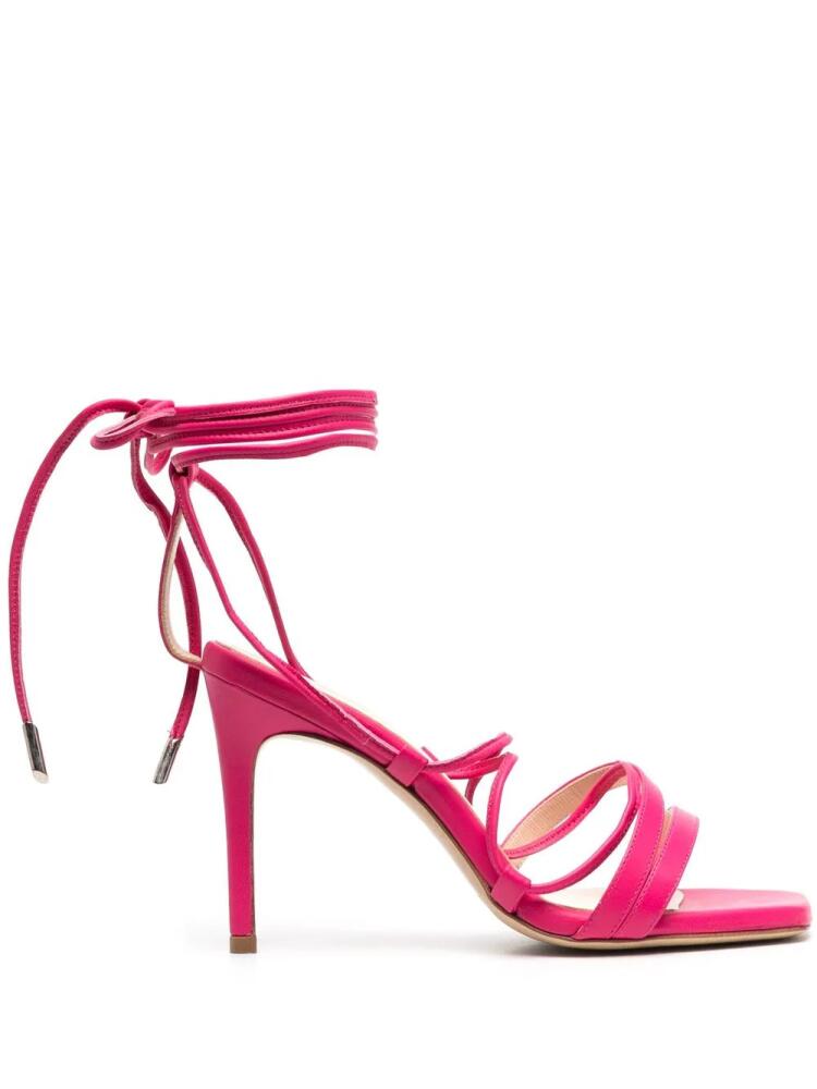 P.A.R.O.S.H. leather ankle-tie sandals - Pink Cover