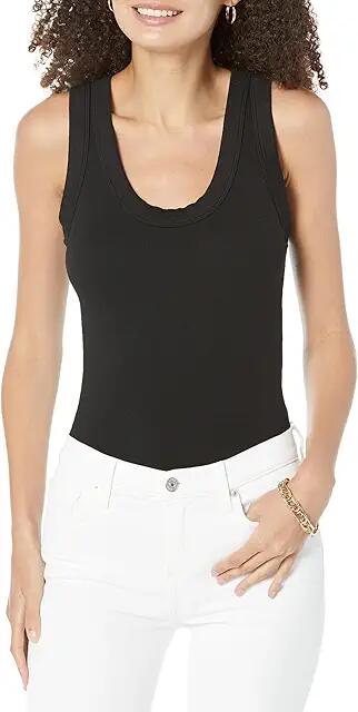 Michael Stars Micah Ruched Scoop Neck Tank (Black) Women's Sleeveless Cover