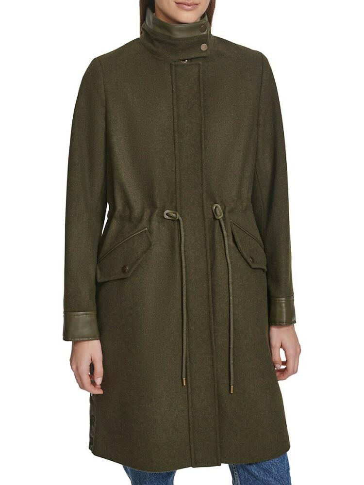 Andrew Marc Women's Chesme Wool Blend Anorak Coat - Artichoke Cover