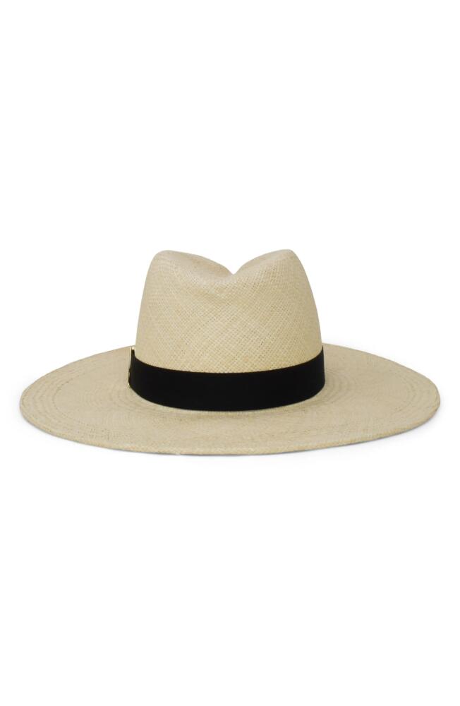 Gigi Burris Millinery Jeanne Straw Fedora in Natural/Black Cover