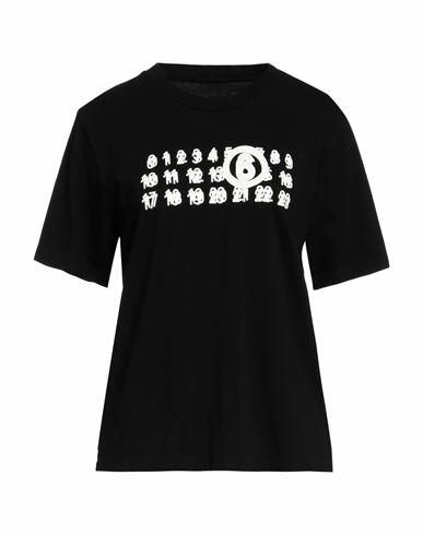 Mm6 Maison Margiela Woman T-shirt Black Cotton Cover