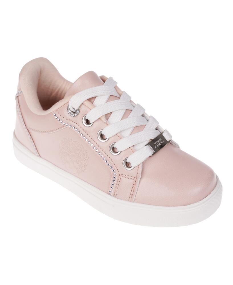 Vince Camuto Big Girl's Fashion Athletic with Rhinestone Binding Detail Polyurethane Sneakers - Blush Cover