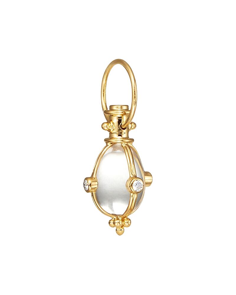 Temple St. Clair 18K Classic Amulet Pendant with Oval Rock Crystal and Diamond Cover