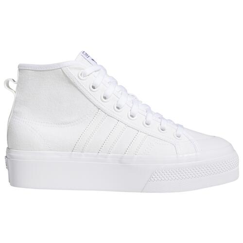 adidas Originals Nizza Platform Mid - Womens Basketball Shoes White/White Cover