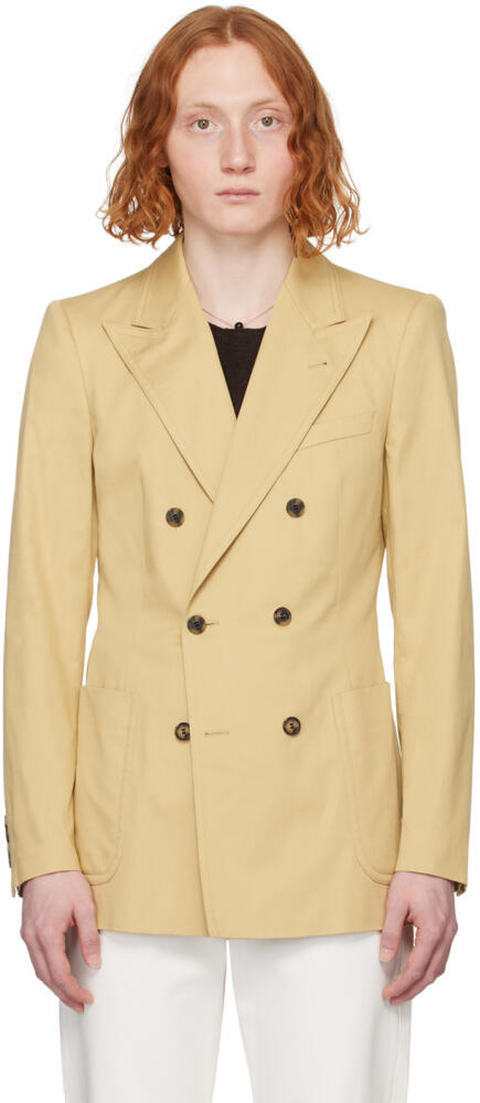 Dries Van Noten Beige Peaked Blazer Cover