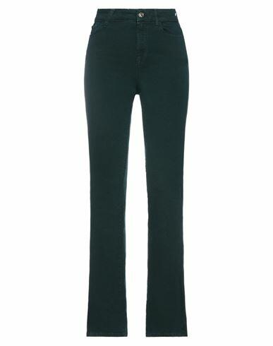 My Twin Twinset Woman Jeans Emerald green Cotton, Polyester, Elastane Cover