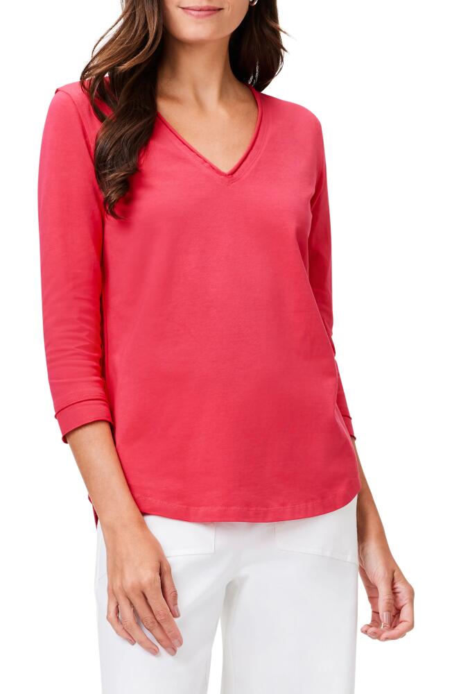 NZT by NIC+ZOE V-Neck Knit Top in Bright Rose Cover