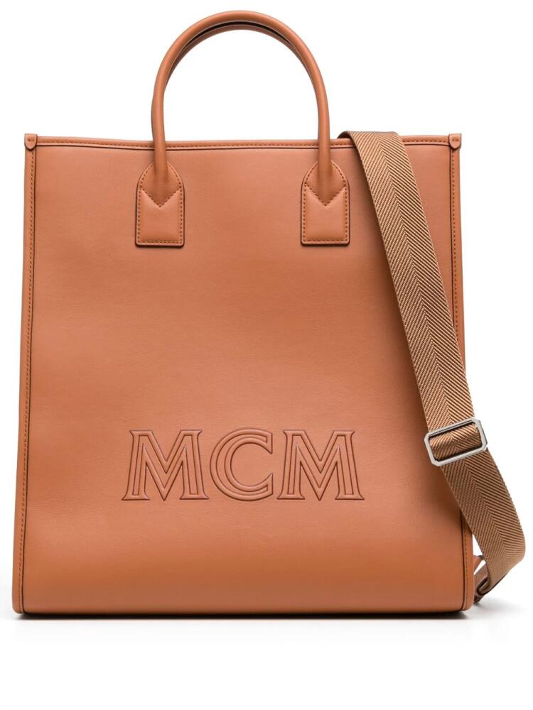 MCM large Klassik embossed-logo tote bag - Brown Cover