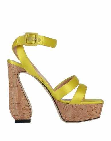 Si Rossi By Sergio Rossi Woman Sandals Yellow Textile fibers Cover