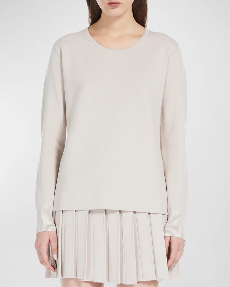 Max Mara Studio Poker Long-Sleeve Crewneck Shirt Cover