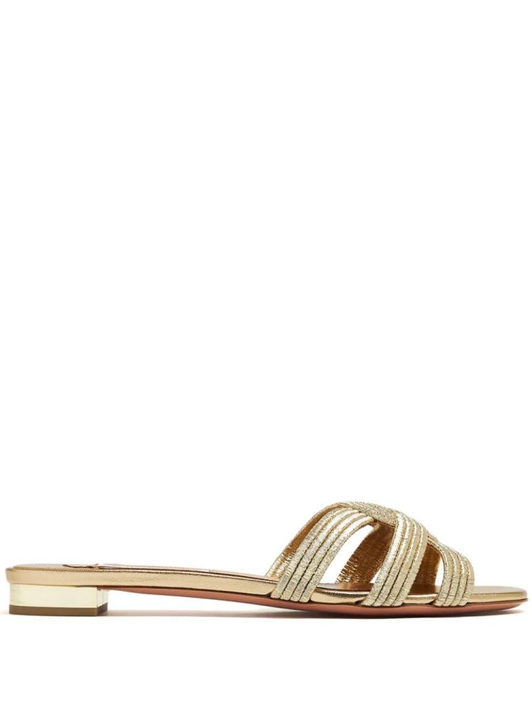 Aquazzura Felix Slides - Gold Cover