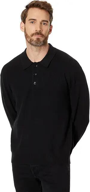 Madewell Ribbed Long-Sleeve Sweater Polo (True Black) Men's Sweater Cover