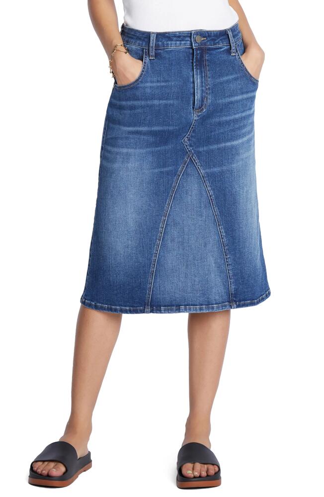 Wash Lab Denim Pieced Denim Midi Skirt in Lake Blue Cover