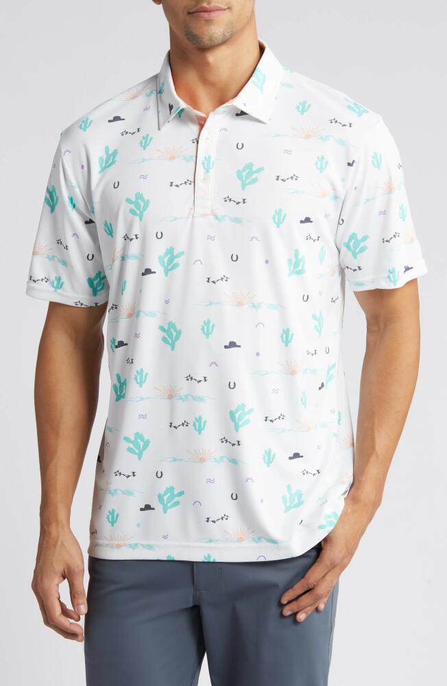 Swannies Hank Southwest Print Golf Polo in Cactus Cover