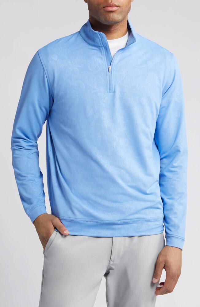 Peter Millar Perth Shadow Floral Performance Quarter Zip Pullover in Bonnet Cover