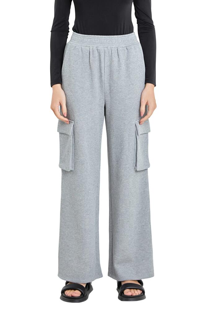 Grey Lab Stretch Cotton Knit Wide Leg Pants Cover