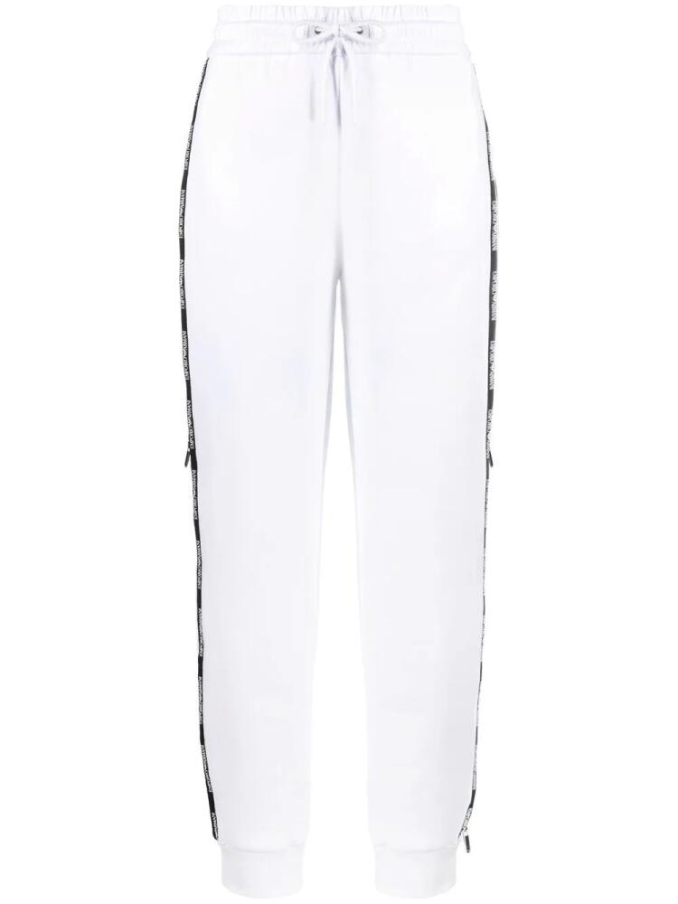 Ea7 Emporio Armani logo-stripe track pants - White Cover