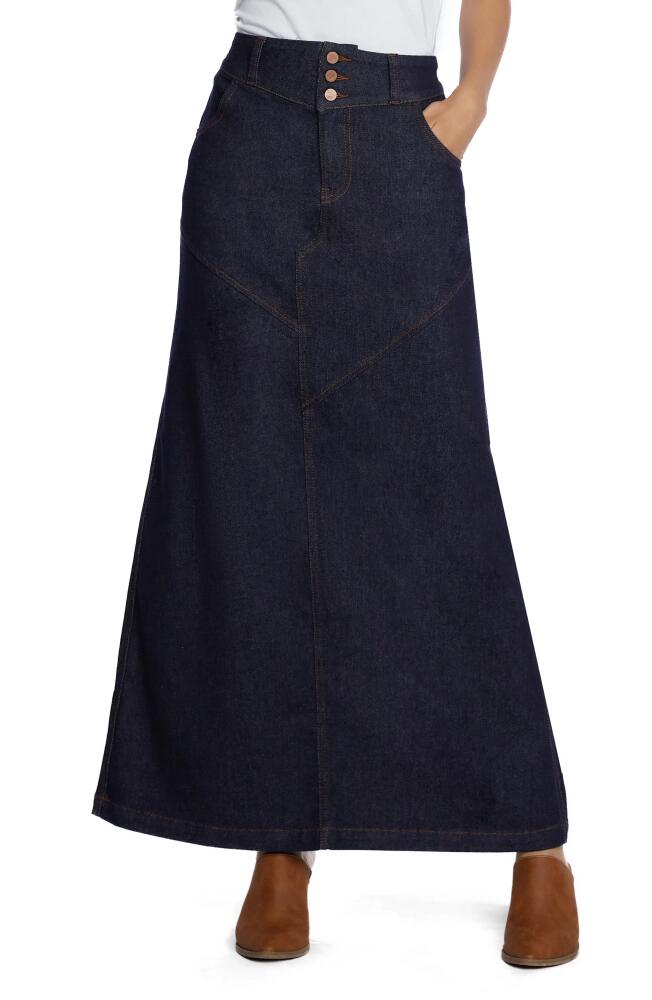 Wash Lab Denim Pieced Denim Maxi Skirt in Raw Denim Cover